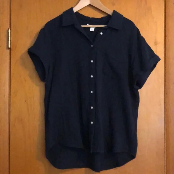 Caslon short Sleeve Cotton Gauze Button-Up Shirt - Picture 1 of 4